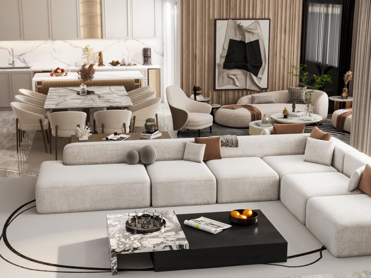 Apartment - Reception & Dinning - Hyde Park New Cairo