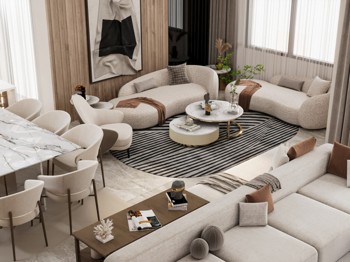 Apartment - Reception & Dinning - Hyde Park New Cairo