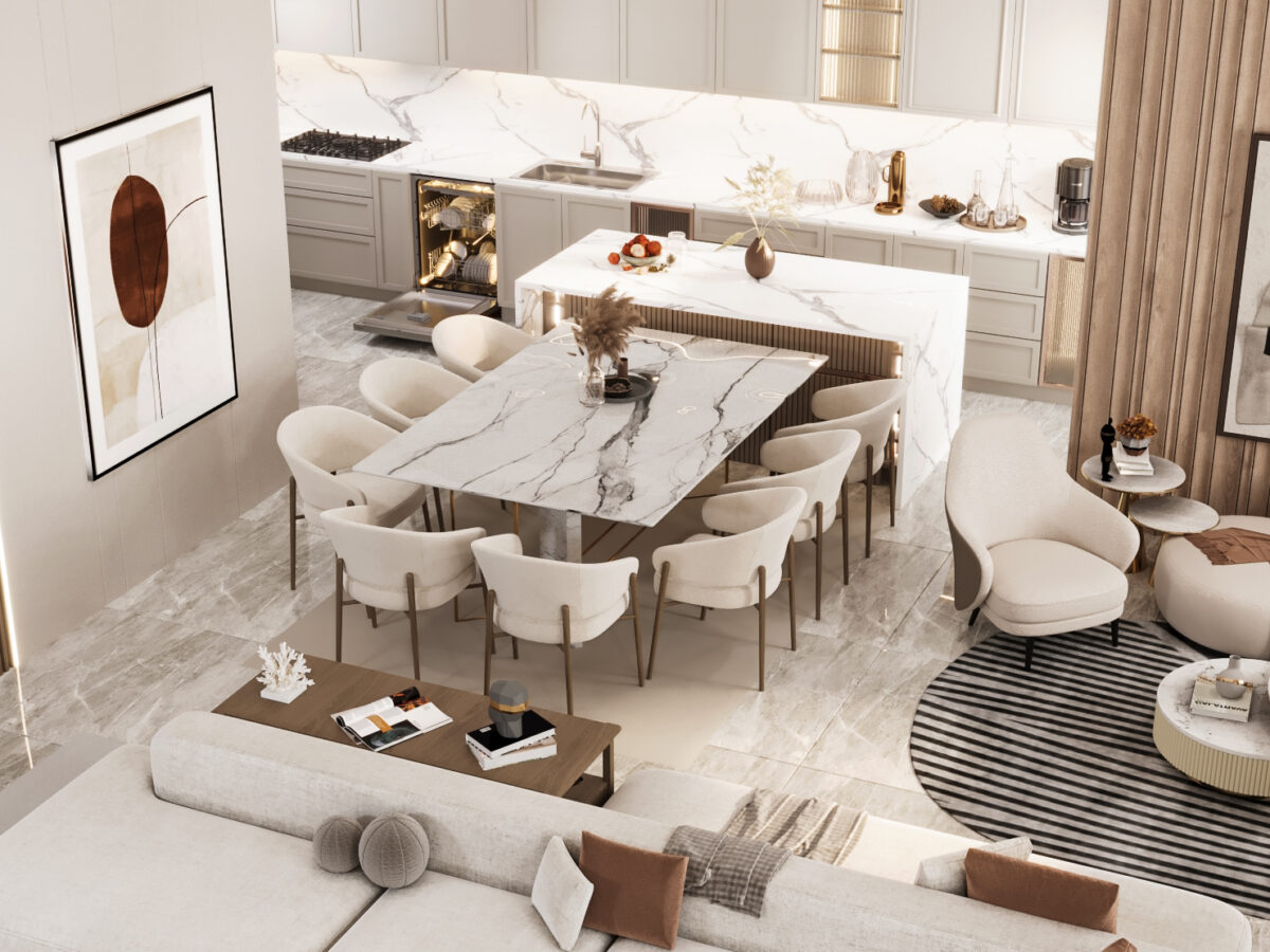 Apartment - Reception & Dinning - Hyde Park New Cairo